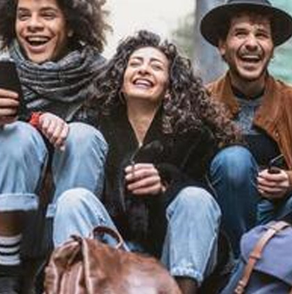 Group of friends sitting together
